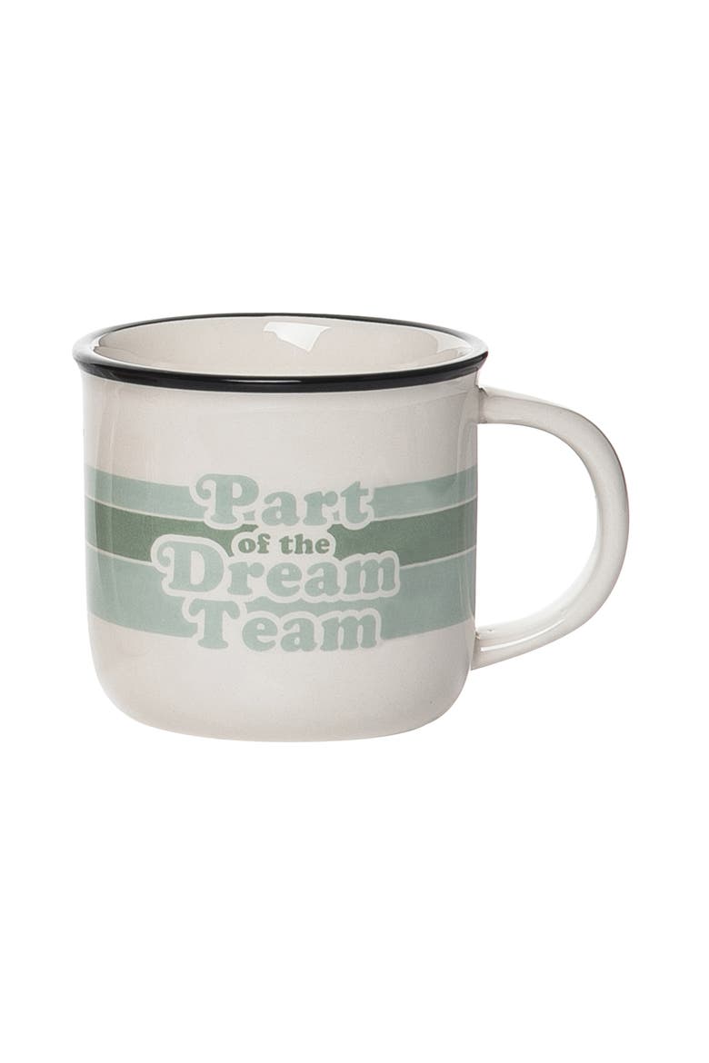 Part Of The Dream Team Retro Mug Ceramic White 16 oz, Main, color, Green