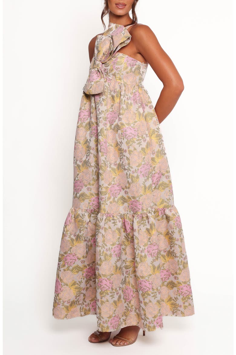 Bettina Floral Bow Front One-Shoulder Maxi Dress, Alternate, color, MULTI FLORAL