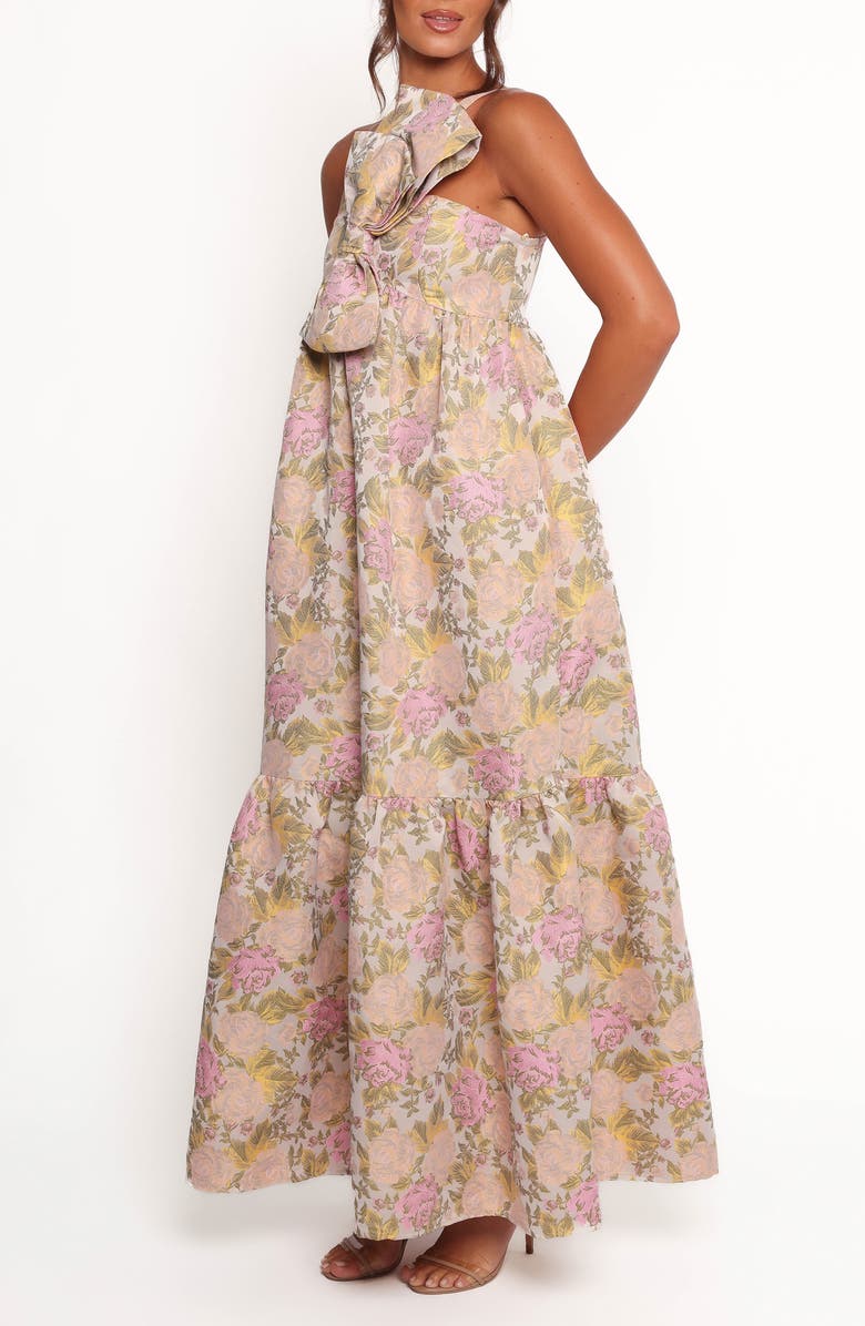 Petal & Pup Bettina Floral Bow Front One-Shoulder Maxi Dress, Alternate, color, Multi Floral