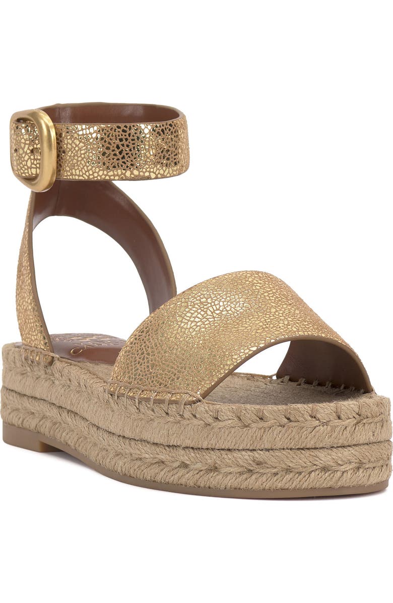 Vince Camuto Darna Ankle Strap Platform Sandal, Main, color, Neutral Gold