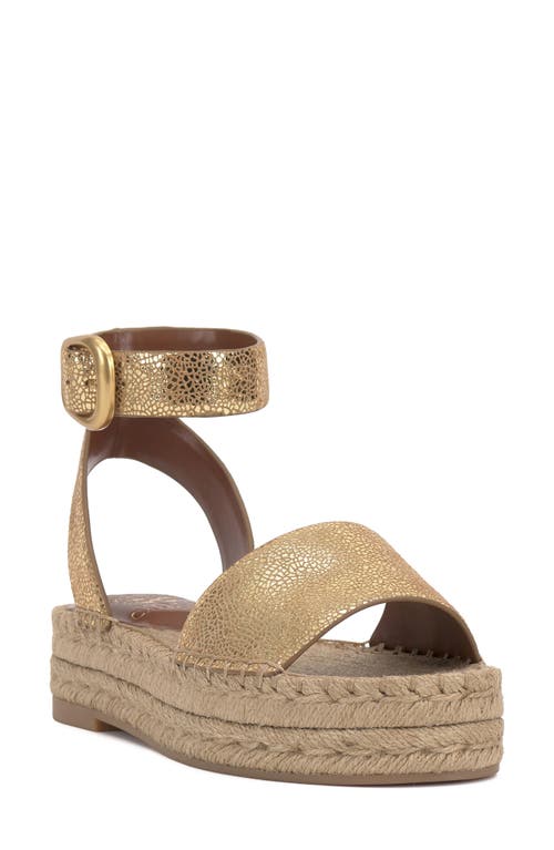 Vince Camuto Darna Ankle Strap Platform Sandal In Neutral Gold
