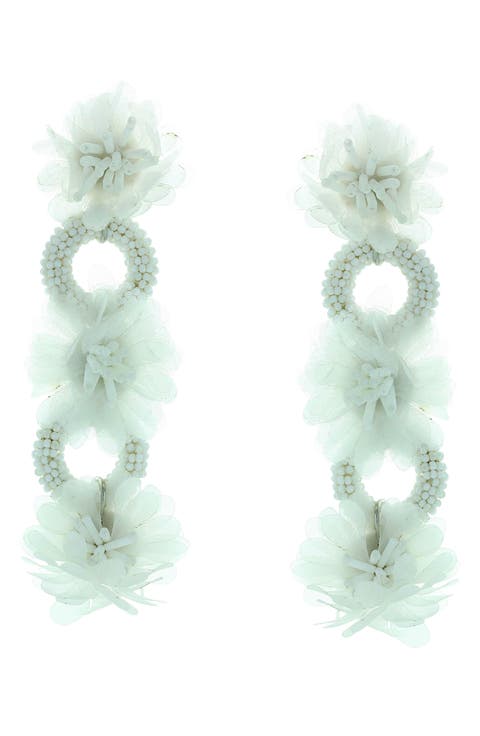 Havana Floral Beaded Drop Earrings