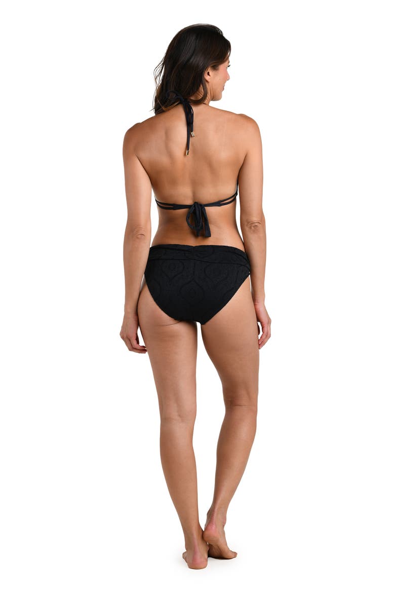 Mantra Medallion Halter Neck Bikini Top, Alternate, color, BLACK