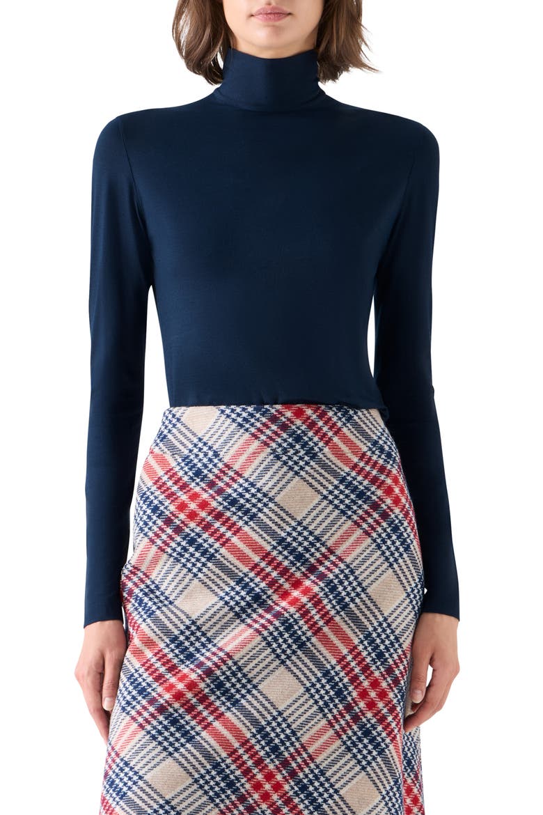 Jersey Turtleneck, Main, color, NAVY