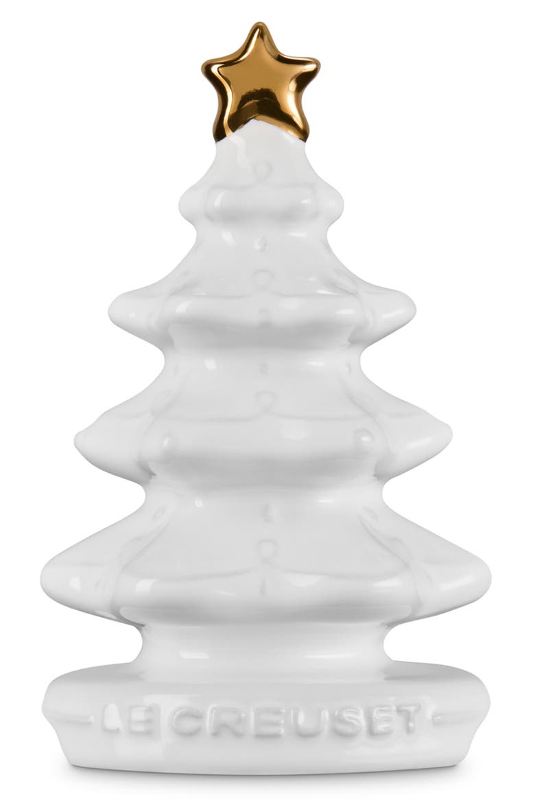 Christmas Tree Stoneware Decor, Main, color, WHITE