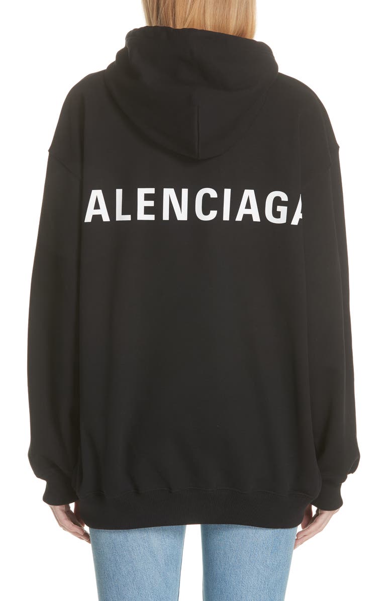 Balenciaga Logo Back Hoodie, Alternate, color,
