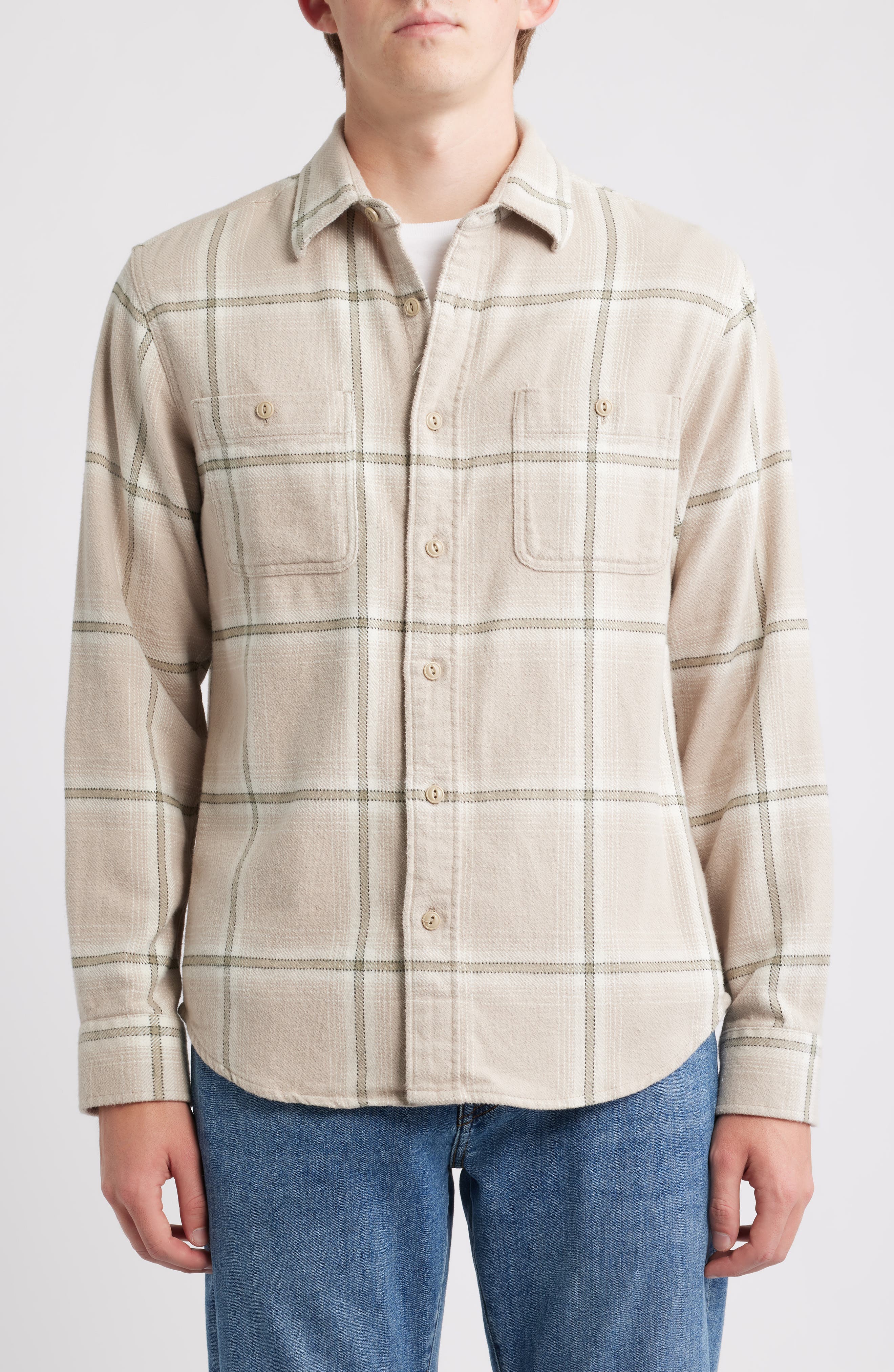 Plaid Flannel Button-Up Work Shirt - image 4