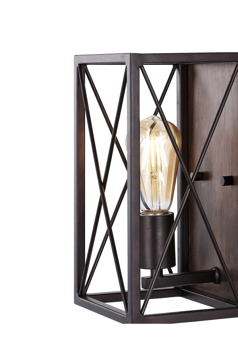 Norris 1-Light Farmhouse Rustic Iron LED Sconce, Alternate, color, Oil Rubbed Bronze