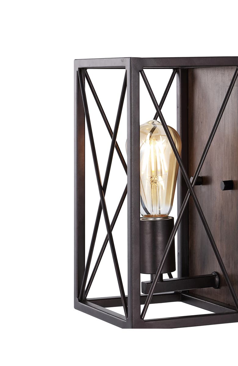 JONATHAN Y Norris 1-Light Farmhouse Rustic Iron LED Sconce, Alternate, color, Oil Rubbed Bronze