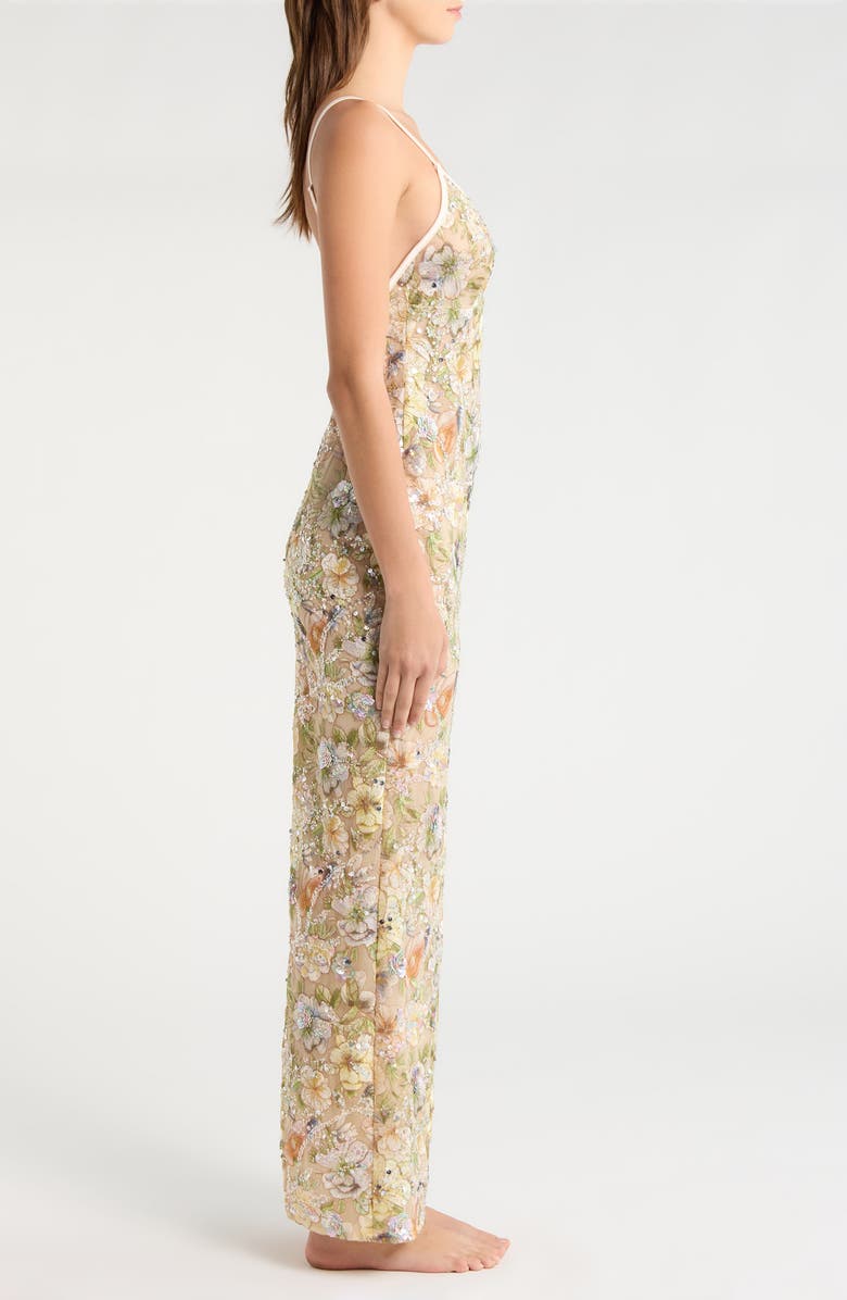 KILO BRAVA Embroidered Sequin Nightgown, Alternate, color, Champagne Sparkle