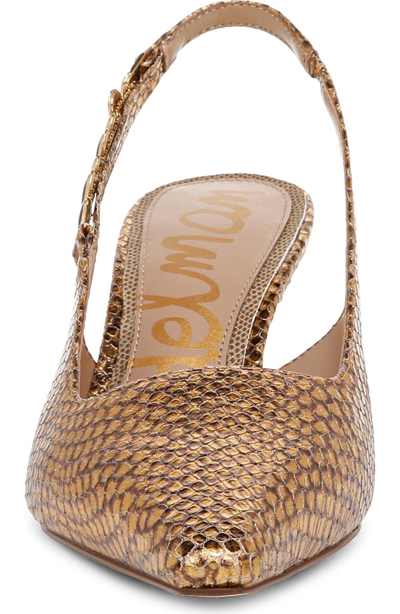 Sam Edelman Baker Pointed Toe Slingback Pump, Alternate, color, Medallion Gold