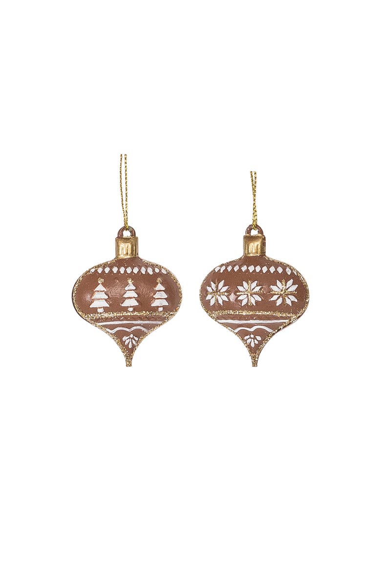 Brown Ornaments Set of 6, Main, color, Brown