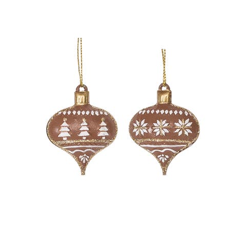 Brown Ornaments Set of 6