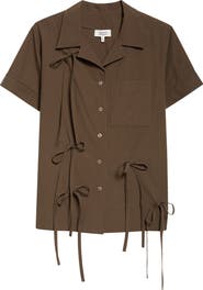 renaissance renaissance Bunny Bow Detail Cotton Camp Shirt