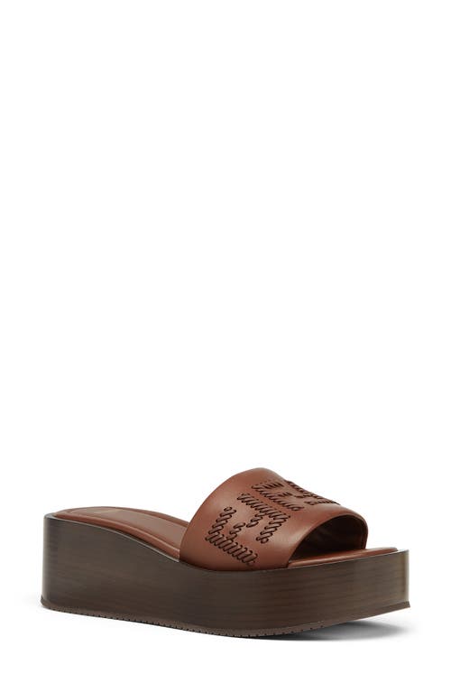 Fendi Embroidered Detail Platform Slides In F1stj Drk Ghianda Ghianda