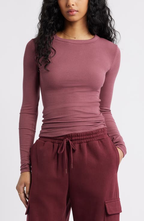 Ribbed Long Sleeve T-Shirt