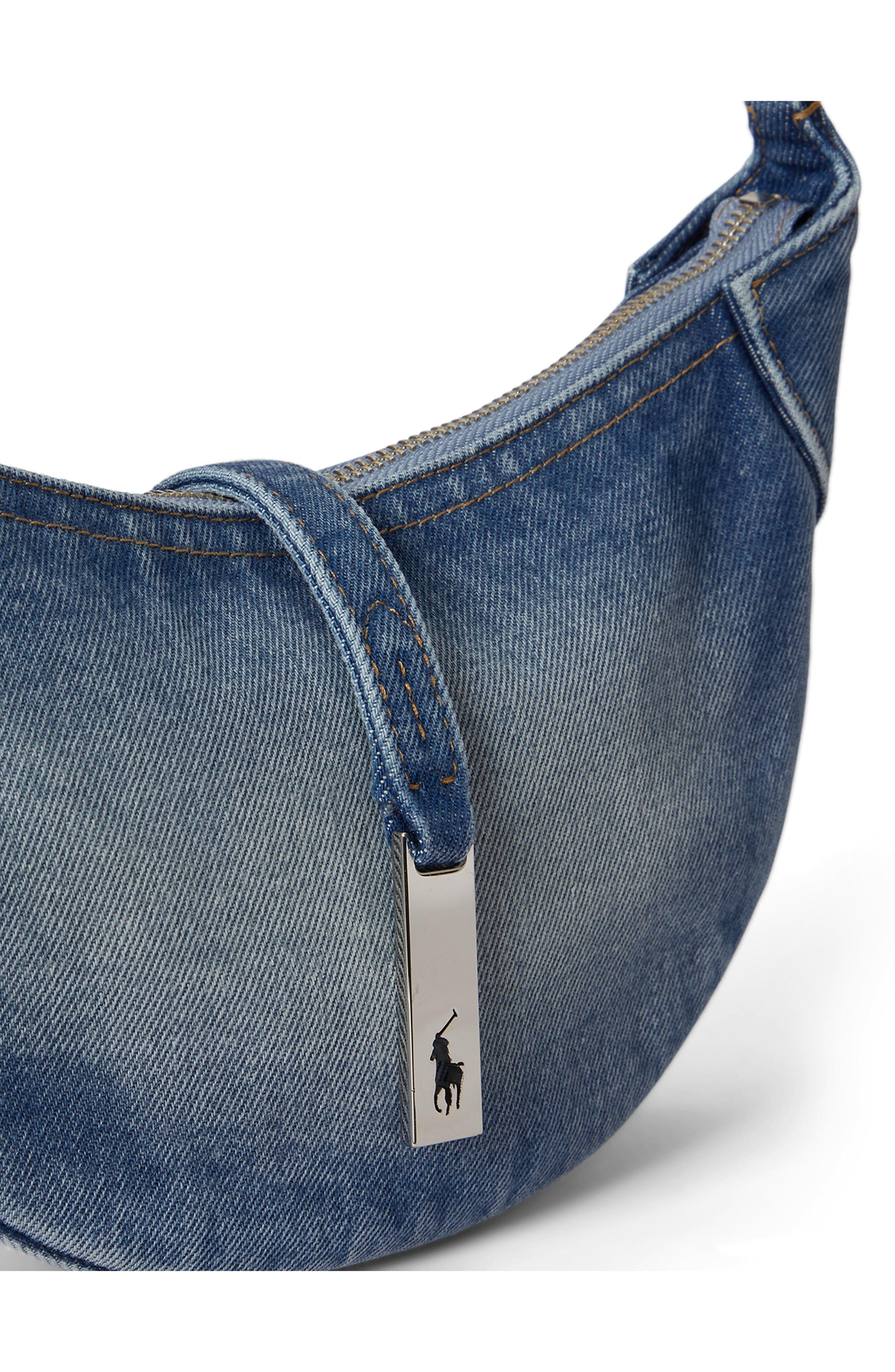Polo Ralph Lauren Mini Polo ID Denim Shoulder Bag, Alternate, color, Joan Wash