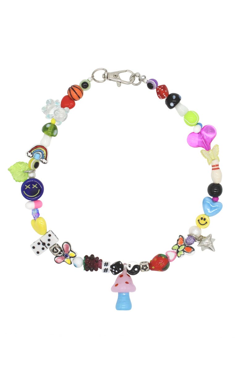 Velvet Luna Ceramic And Glass Beaded Mushroom Necklace, Main, color, Multi Colored