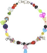 Velvet Luna Ceramic And Glass Beaded Mushroom Necklace