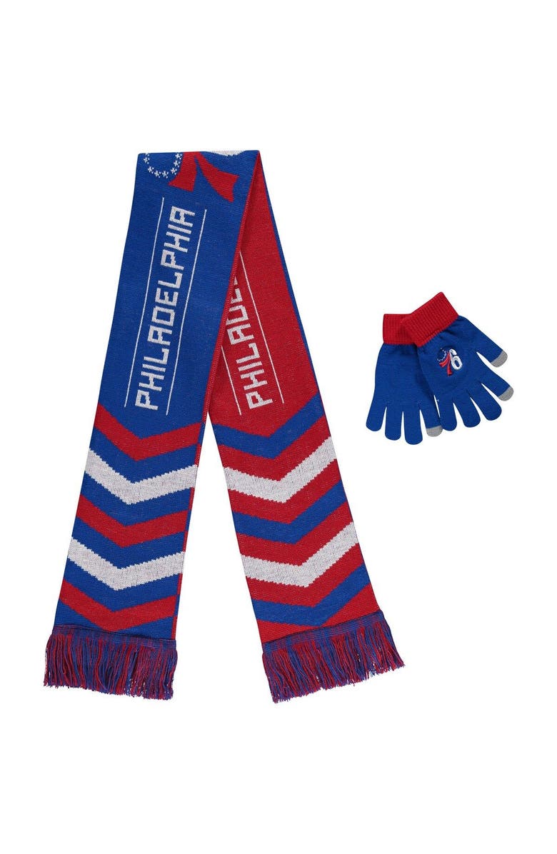FOCO Red Philadelphia 76ers Glove & Scarf Combo Set, Main, color,