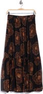 ELIE ELIE TAHARI Floral Ruffle Hem Chiffon Skirt