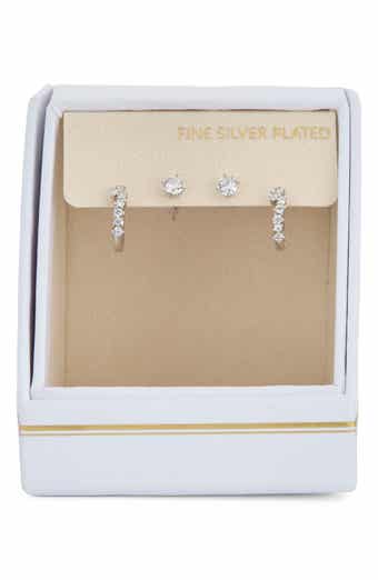 NORDSTROM RACK 2-Pack CZ Studs & Hoop Earrings Set