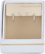 NORDSTROM RACK 2-Pack CZ Studs & Hoop Earrings Set
