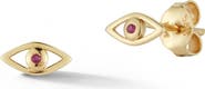 Ember Fine Jewelry Ruby Evil Eye Stud Earrings