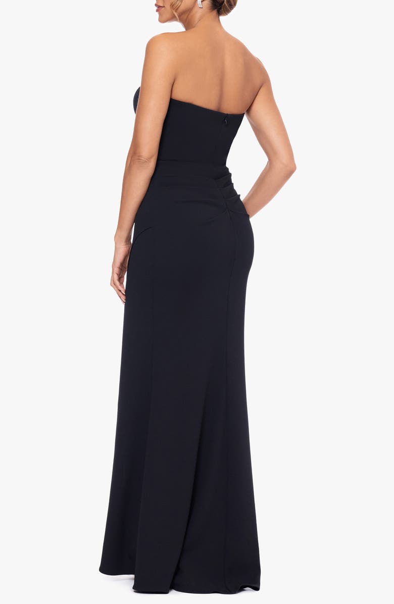 Xscape Evenings Rhinestone Detail Strapless Scuba Crepe Gown, Alternate, color, 