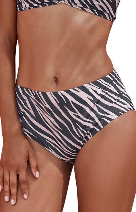 Women's Animal Print High Waist Bikini Bottom