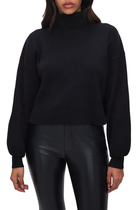 Rib Crop Turtleneck Sweater (Regular & Plus)