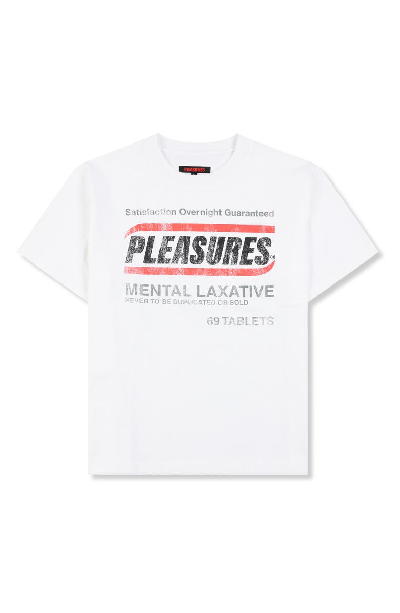 PLEASURES Relief Heavyweight Graphic T-Shirt, Alternate, color, Vintage White