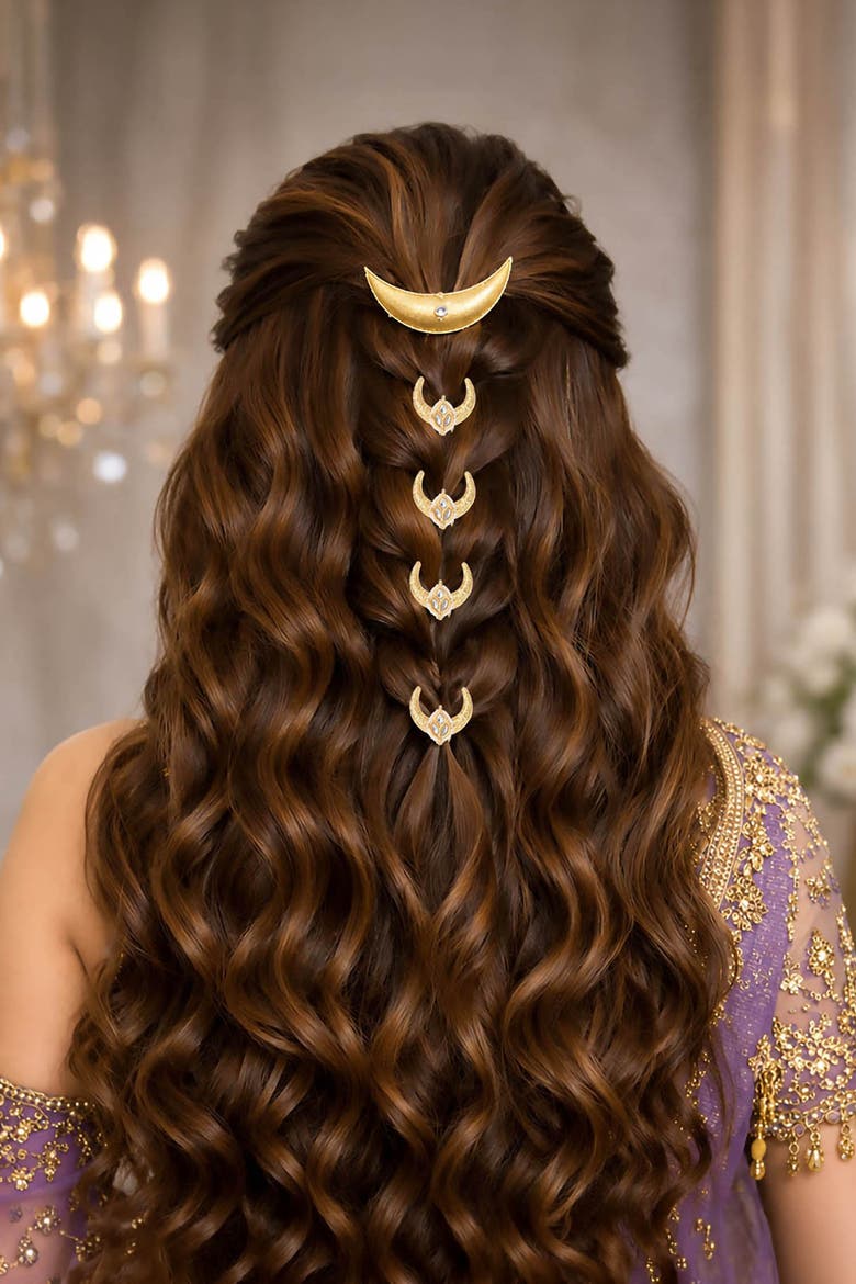 Moonrise Hair Pins, Alternate, color, Metallic Gold