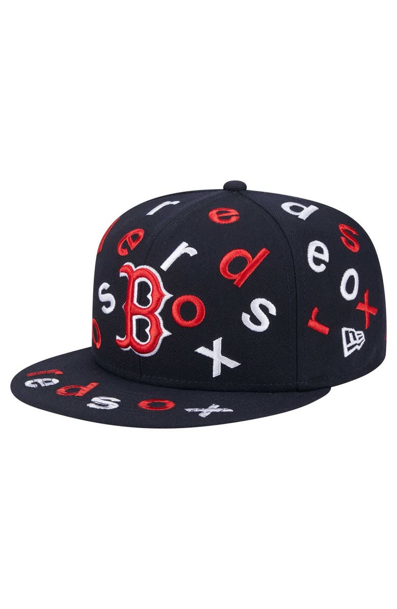 New Era Men's New Era Navy Boston Red Sox Team Confetti 59FIFTY Fitted Hat, Main, color, 