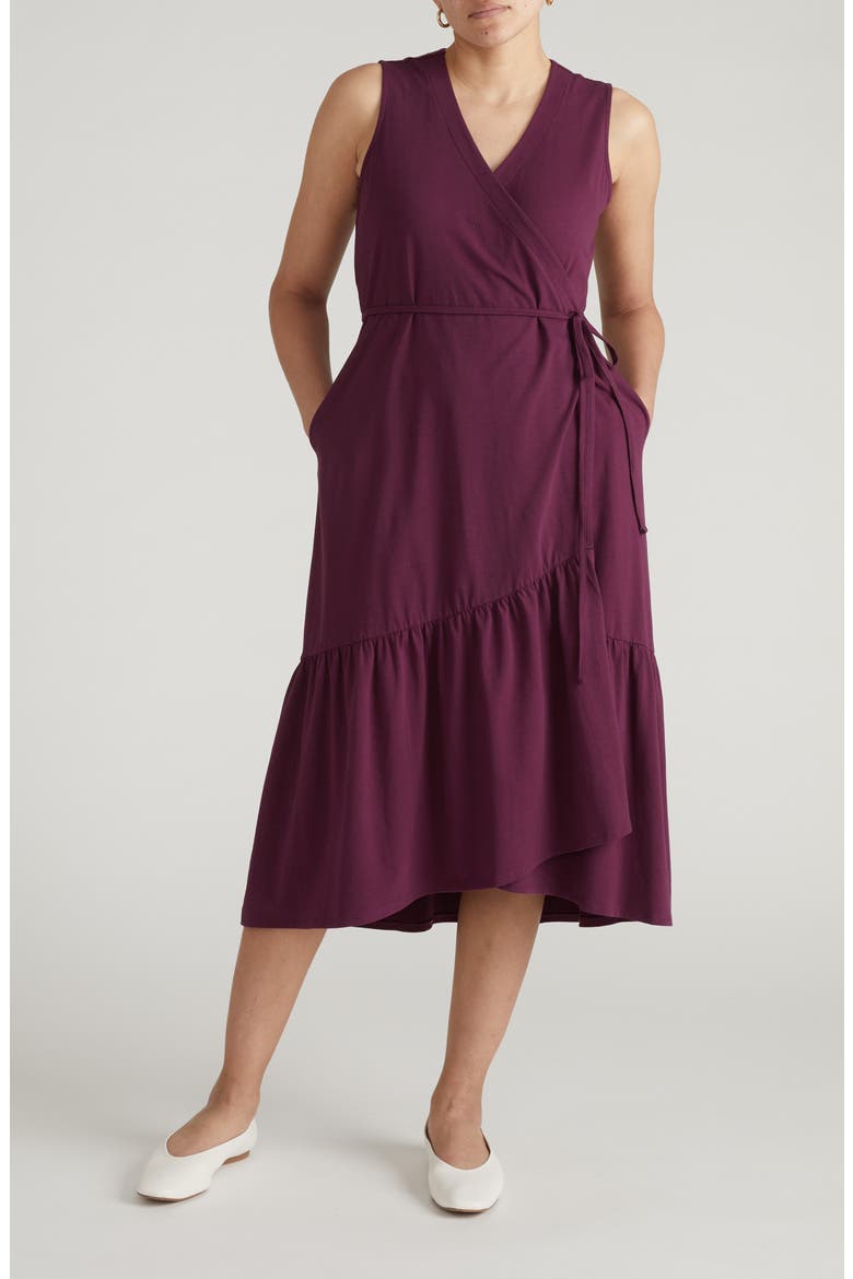 Twirl Tiered Wrap Dress, Main, color, GAMAY