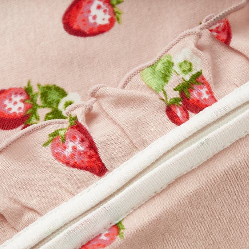 Milkbarn Organic Cotton Ruffle Footed Romper In Pink