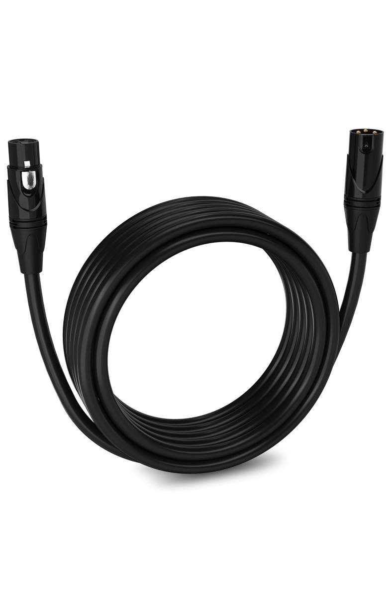 Lyxpro 20 ft Balanced XLR Cable, Male to Female, 3 Pin Microphone Cable, Main, color, Black