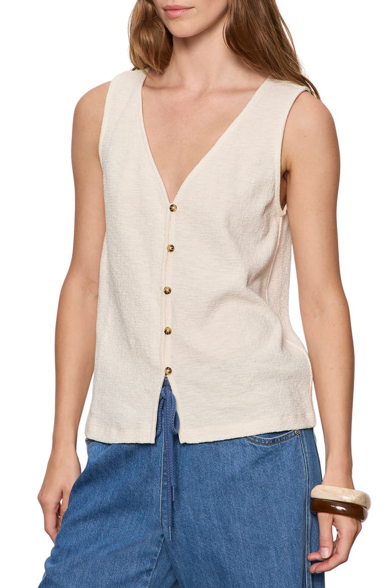 Easy Textured Vest, Alternate, color, COLLAGEN WHITE