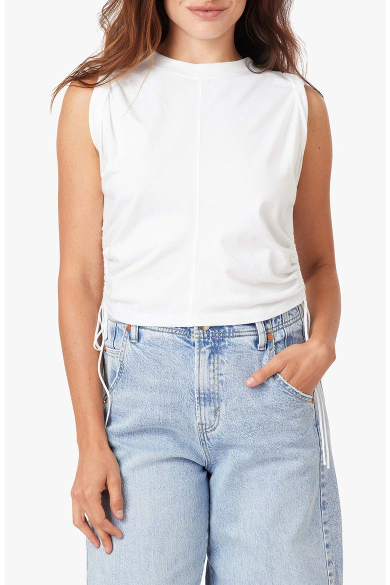 The Luna Cinched Cotton Top, Main, color, BRIGHT WHITE