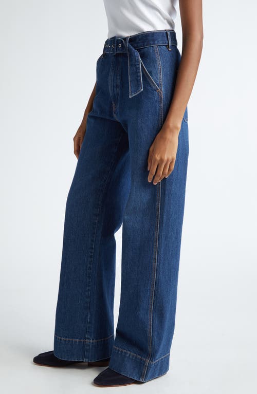 Veronica Beard Taylor High Rise Wide Leg Jeans In Dusted Oxford In Dusted Oxford
