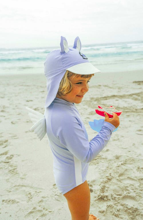Roarsome Sparkle The Unicorn Rashguard Swimsuit In Blue