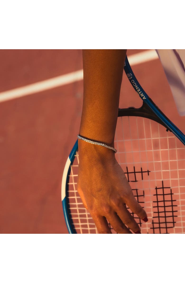 Spero London Sterling Silver Square Rectangular Tennis Bracelet, Alternate, color, Silver