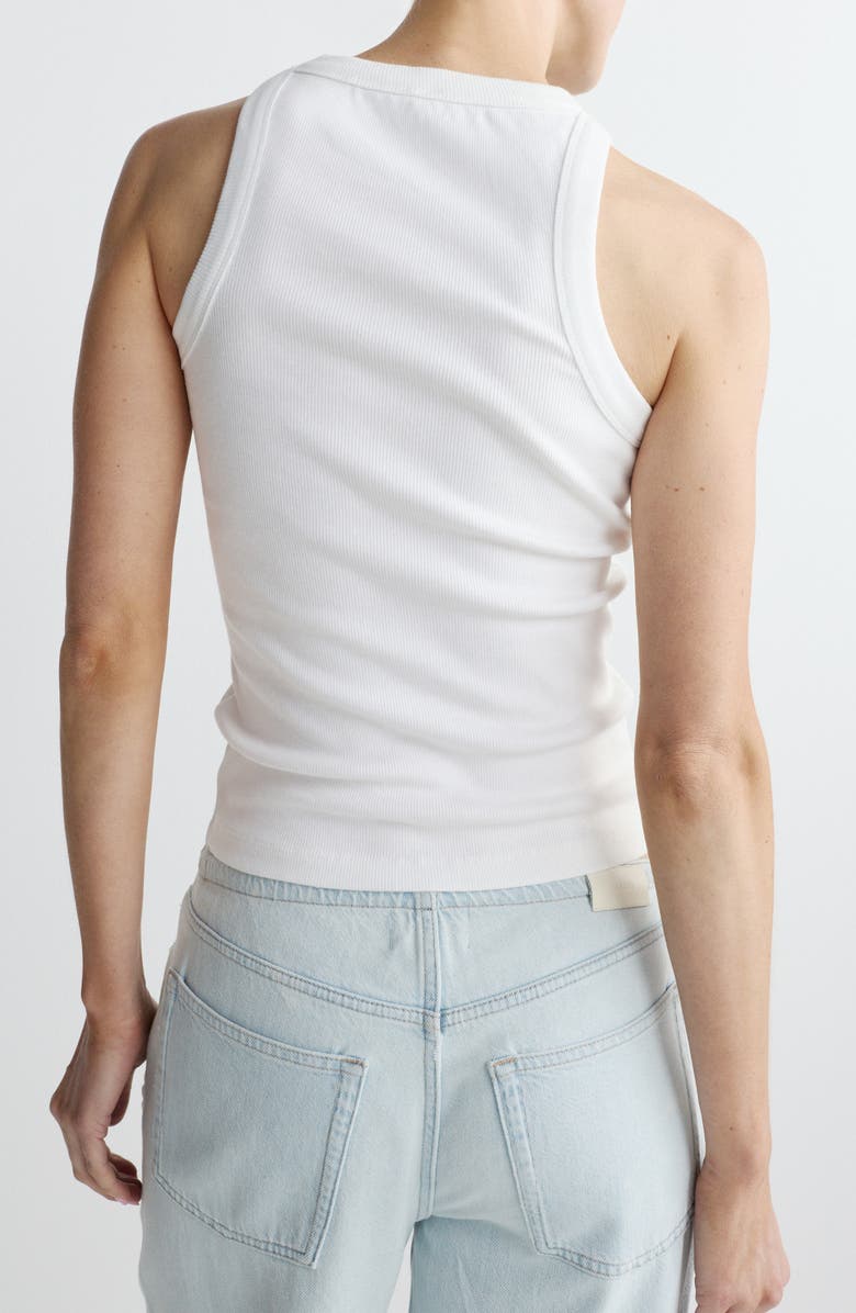 DL1961 High Neck Stretch Cotton Rib Tank, Alternate, color, White