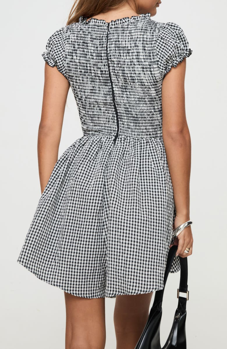 Princess Polly Wescott Gingham Romper, Alternate, color, Black / White