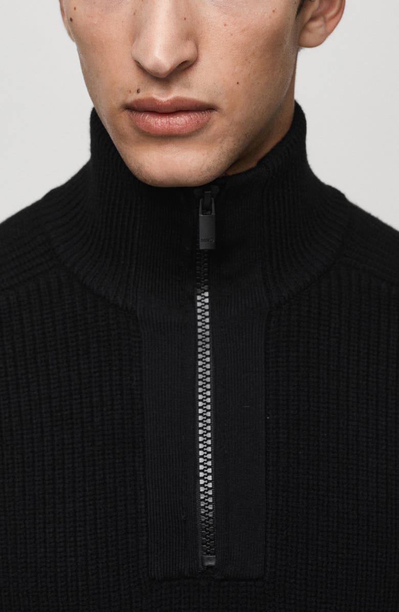 MANGO Wool Blend CoolMax Half Zip Pullover, Alternate, color, 
