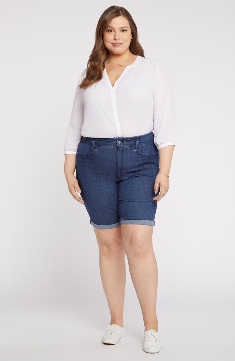 NYDJ Ella Roll Cuff High Waist Denim Shorts, Alternate, color, Dazzling