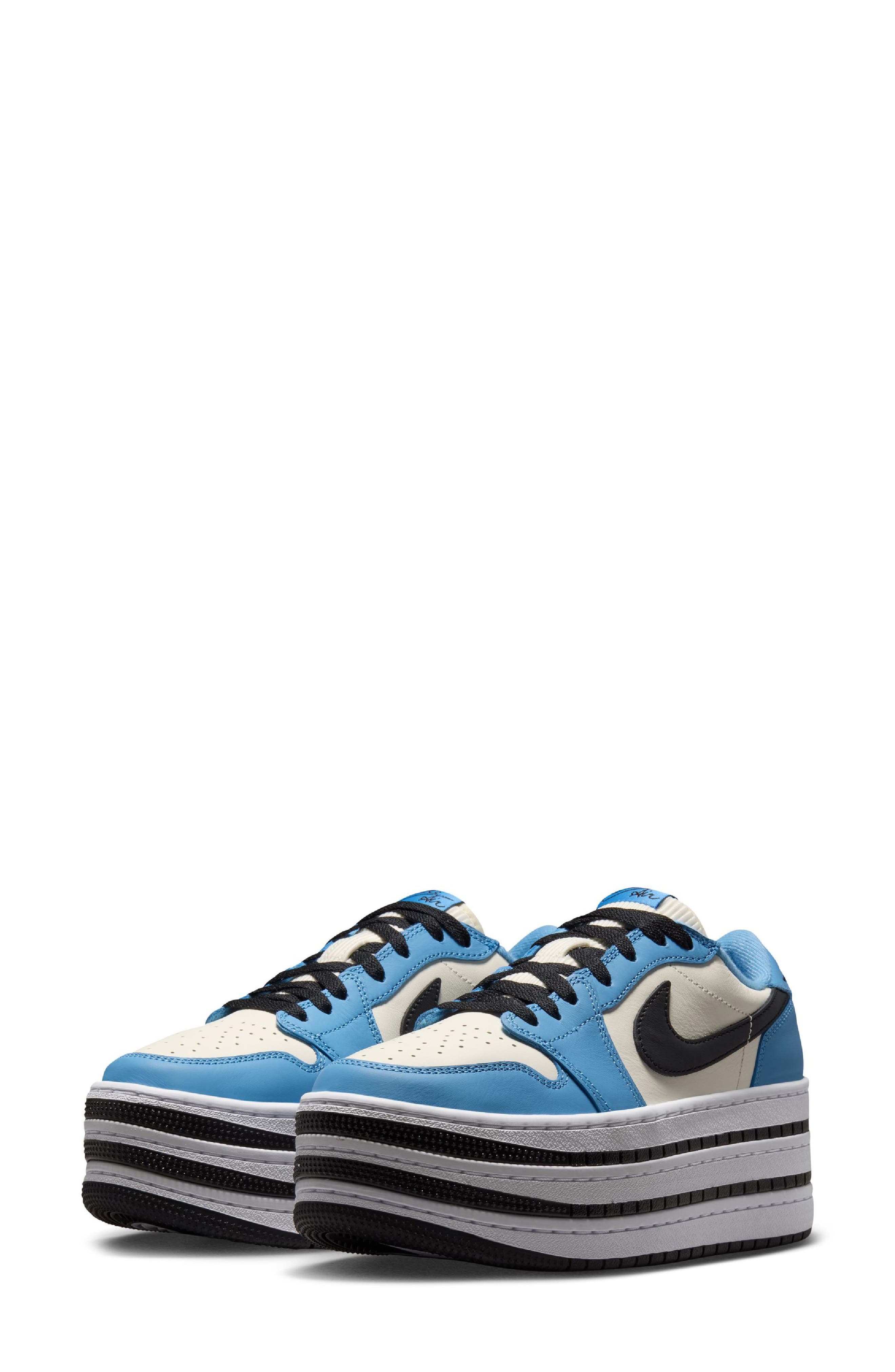 Air Jordan 1 Triple Platform Basketball Sneaker, Main, color, BLUE BEYOND/ WHITE