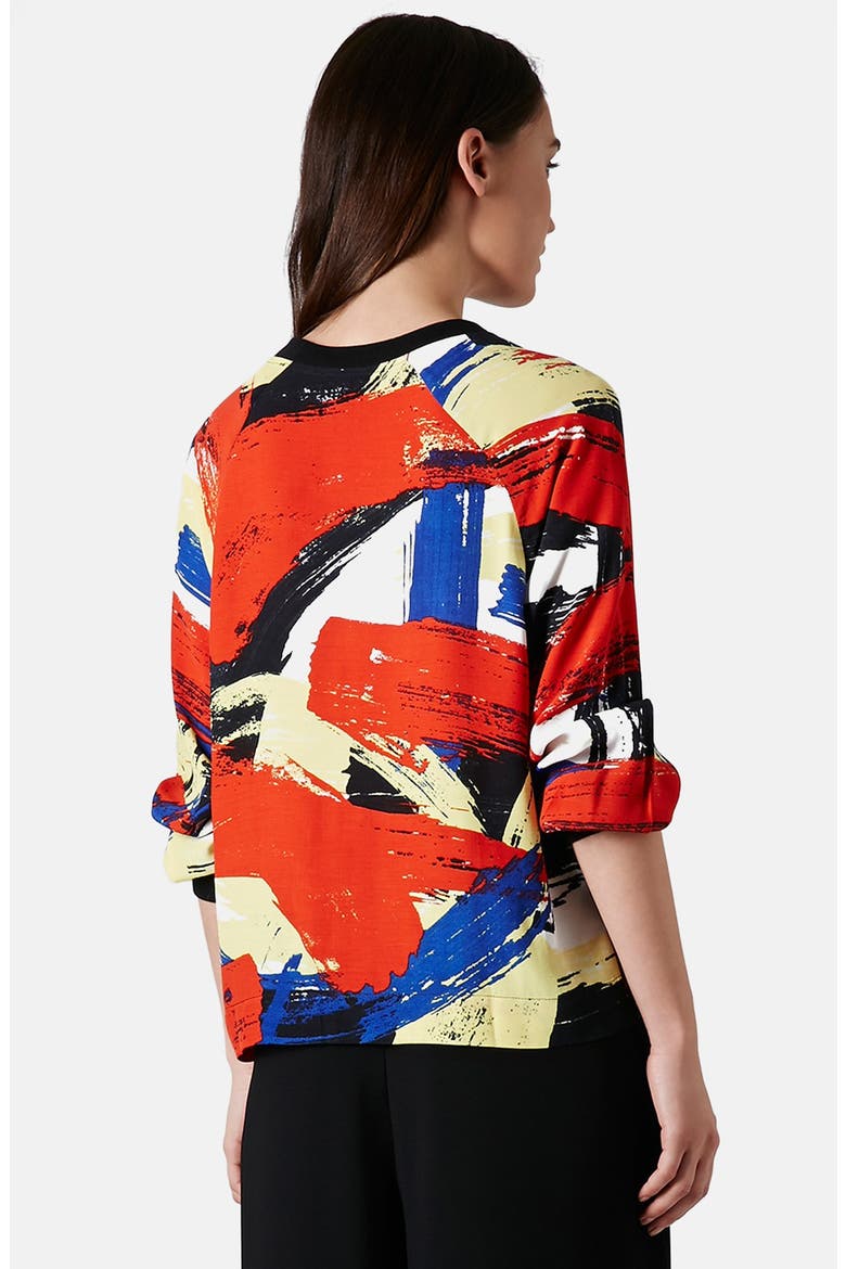 Brushstroke Pattern Sweatshirt, Alternate, color, RED MULTI