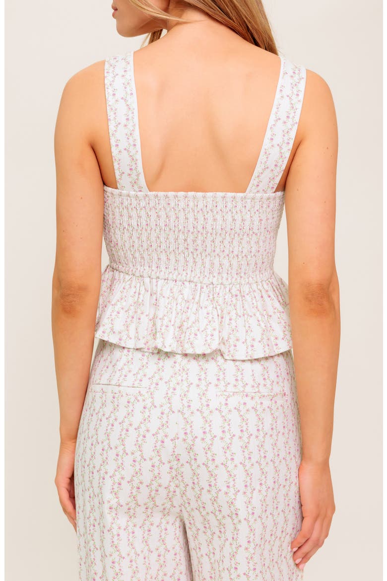 Floral Peplum Top, Alternate, color, IVORY