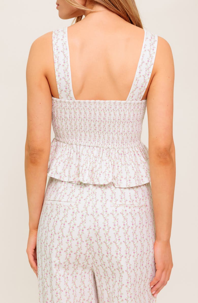 FLYING TOMATO Floral Peplum Top, Alternate, color, Ivory